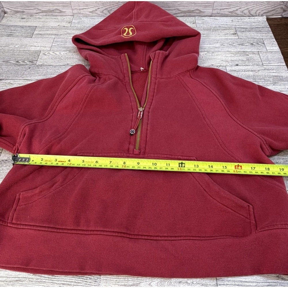 Lululemon Womens Scuba Oversized Half Zip Cropped Hoodie Magenta Smoke Gold XS/S - Picture 8 of 9